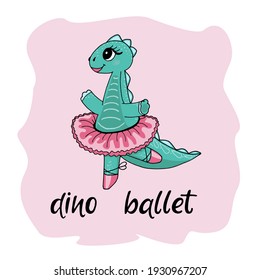 Cute dinosaur ballerina . Vector illustration design for fashion fabrics, textile graphics, prints, t-shirt.