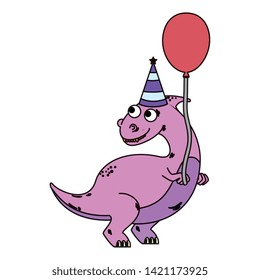 cute dinosaur with balloon helium