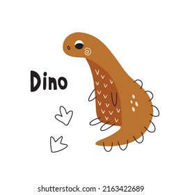Cute dinosaur in boho style. Vector illustration on a white background for children's decoration and textiles.