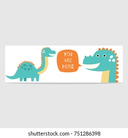 Cute dinosaur bookmark and message note design series. Children funny note with dinosaur theme design set.