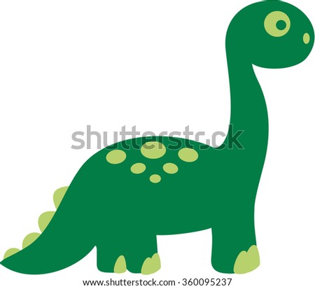 Vetor stock de Cute Dinosaur Brachiosaurus Cartoon (livre de direitos