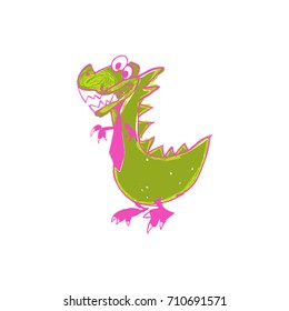 Cute dinosaur bright colors for children's printing t-shirt