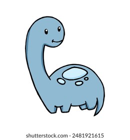 Cute Dinosaur brontosaurus Cartoon Illustration