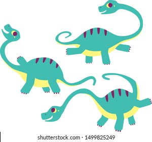 Cute Dinosaur brontosaurus dancing kid party brushes 