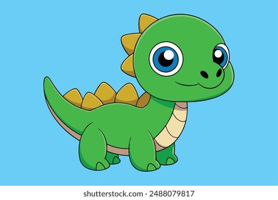Cute Dinosaur Cartoon - Adorable Vector Illustration for Kids. Adorable cartoon dinosaur vector illustration, perfect for kids' designs.
