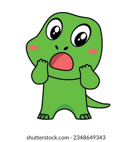 cute dinosaur cartoon character 1 shocked