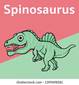 Cute dinosaur cartoon character Variety of species.