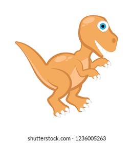 Cute dinosaur cartoon character. Vector illustration design