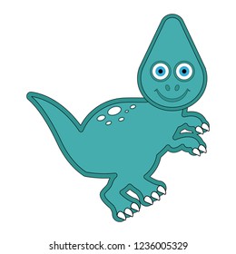 Cute dinosaur cartoon character. Vector illustration design