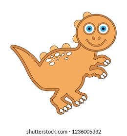 Cute dinosaur cartoon character. Vector illustration design