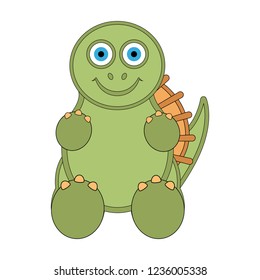 Cute dinosaur cartoon character. Vector illustration design