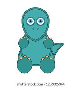 Cute dinosaur cartoon character. Vector illustration design