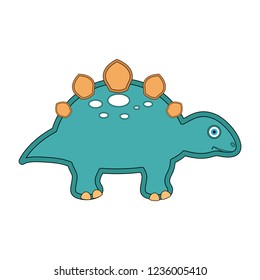 Cute dinosaur cartoon character. Vector illustration design