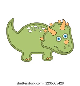 Cute dinosaur cartoon character. Vector illustration design