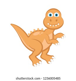 Cute dinosaur cartoon character. Vector illustration design