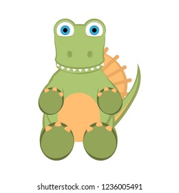Cute dinosaur cartoon character. Vector illustration design