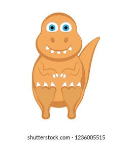 Cute dinosaur cartoon character. Vector illustration design