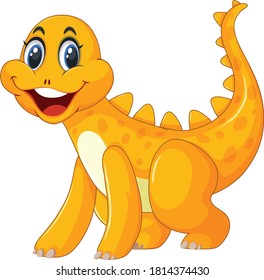 Cute dinosaur cartoon character vector art and illustration