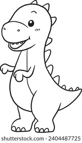 Cute dinosaur cartoon coloring cute