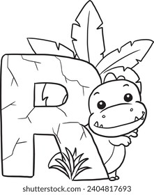 Cute dinosaur cartoon coloring cute