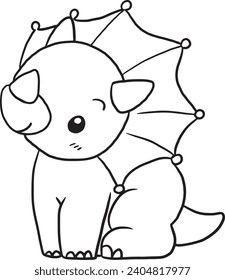 Cute dinosaur cartoon coloring cute