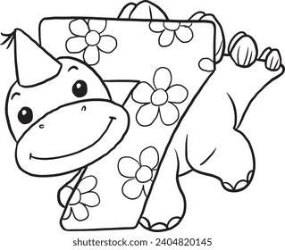 Caricatura de dinosaurios lindo
