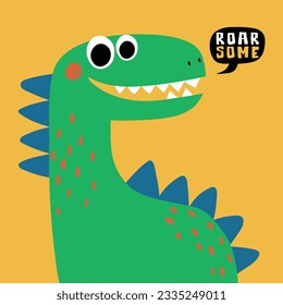 cute dinosaur cartoon drawing for kids fashion screen print