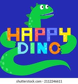 Cute dinosaur cartoon drawing as vector.