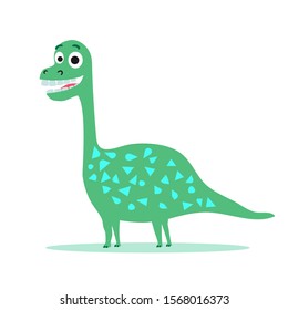 Cute dinosaur cartoon drawn for tee print. Vector illustration