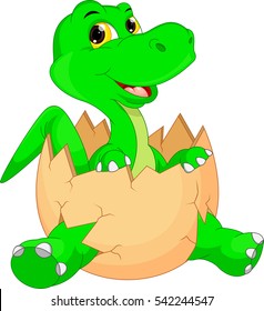 Cute Dinosaur Cartoon Hatching