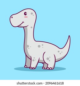 Cute Dinosaur Cartoon Icon Illustration. Animal Flat Cartoon Style