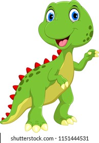 Cute dinosaur cartoon isolated on white background