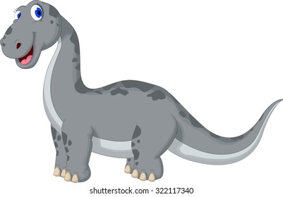 Cute Dinosaur Cartoon Looking At Camera