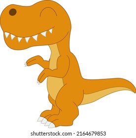 Cute dinosaur cartoon on white background