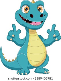 cute dinosaur cartoon on white background
