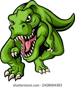 Cute dinosaur cartoon on white background