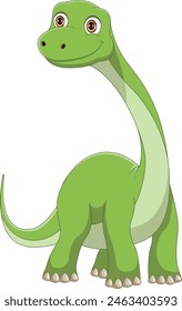 cute dinosaur cartoon on white background