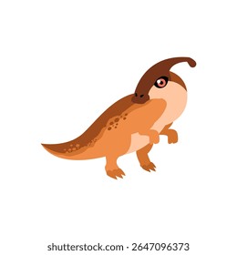Cute Dinosaur Cartoon Parasaurolophus Character Illustration