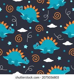 Cute dinosaur cartoon pattern  design