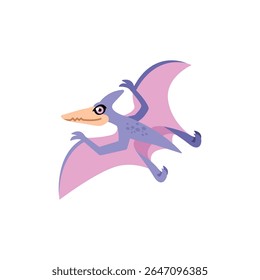 Cute Dinosaur Cartoon Pteranodon Flying Illustration