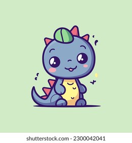 Cute Dinosaur cartoon reptile trex raptor illustration