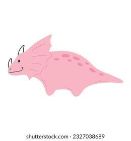 Cute dinosaur in cartoon scandinavian style. Vector illustration for a kids room. Hand drawn dino isolated on white background. Dino character.