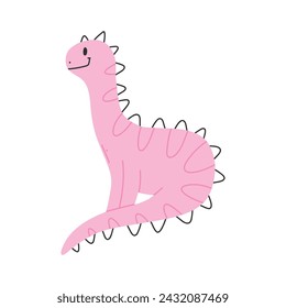 Cute dinosaur in cartoon scandinavian style. Vector illustration for a kids room. Hand drawn dino isolated on white background. Dino character.