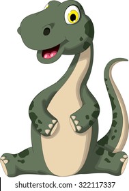 Cute Dinosaur Cartoon Sitting