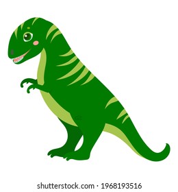 Cute dinosaur in cartoon style. Bright childish drawing with an animal. Coloring. Vector illustration isolated on white background.