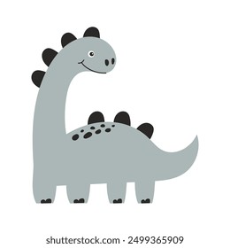 Cute dinosaur cartoon style, for posters and prints, vector illustration.