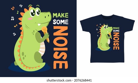 Cute dinosaur cartoon t shirt designs