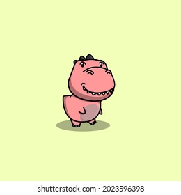 cute dinosaur Cartoon Vector Icon Illustration. Science Technology Icon Concept Isolated Premium Vector. Flat Cartoon Style