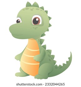 Cute dinosaur cartoon. Vector illustration.