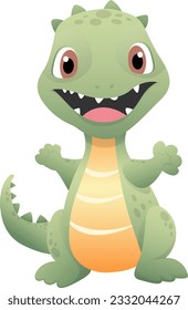 Cute dinosaur cartoon. Vector illustration.